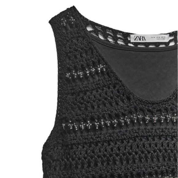 ZARA | Black | KNIT DRESS WITH METALLIC THREAD - Picture 4 of 6